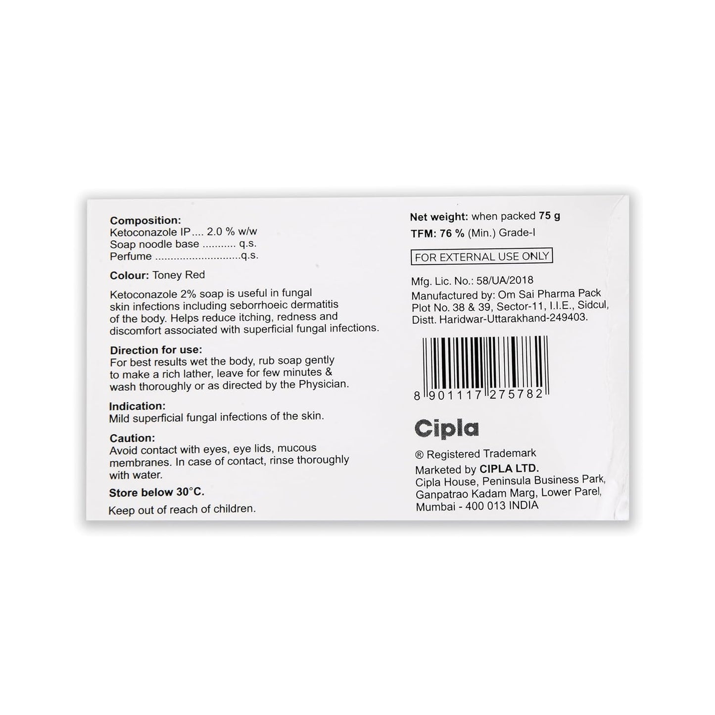 Ketocip Ketoconazole 2% Soap