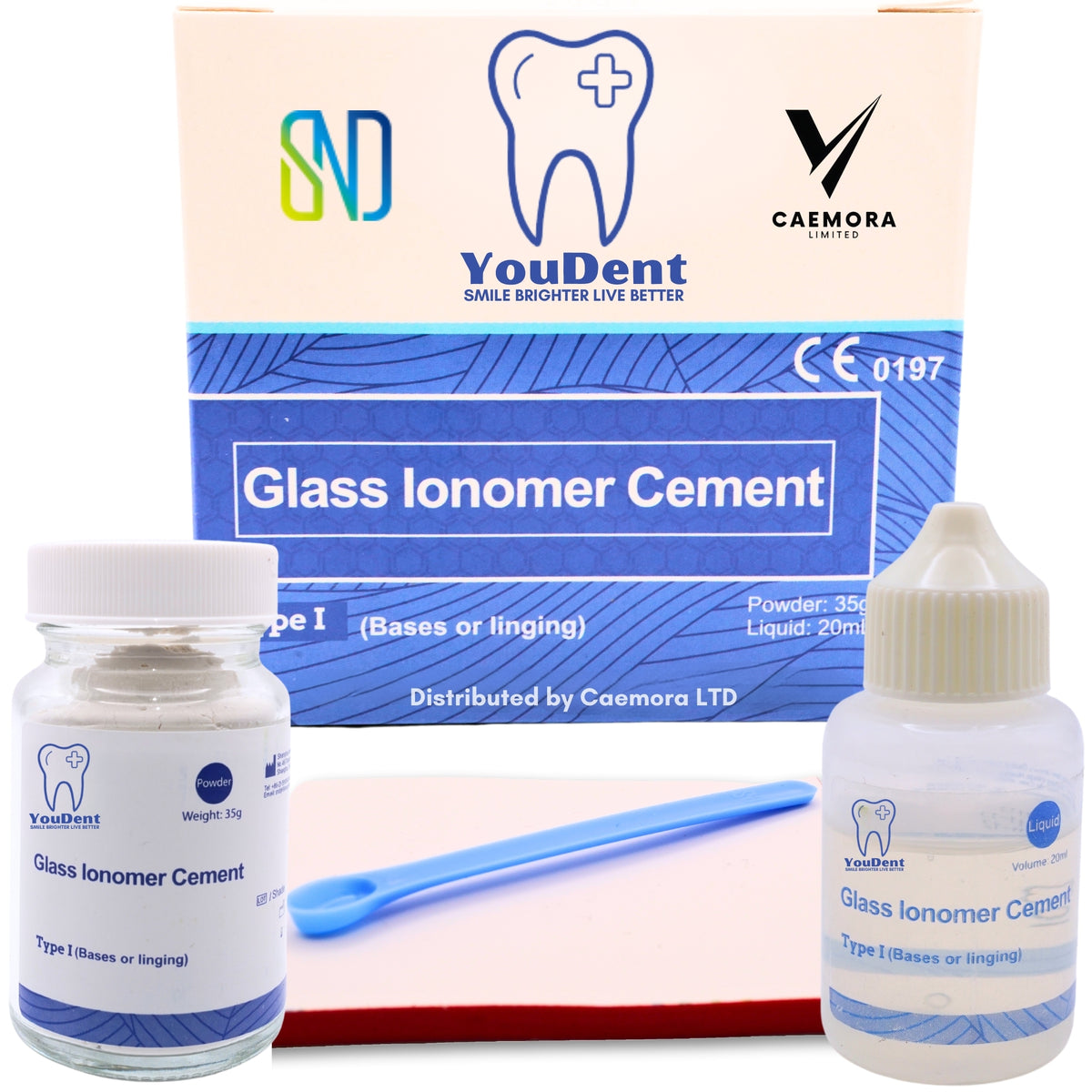 YouDent Glass Ionomer Dental Cement Type 1, 35g home repair kit